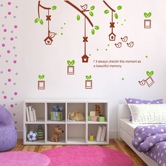 Homexa Decor | Branches With Flower Design wall Sticker Sticker (Size 106 x 78 cm)