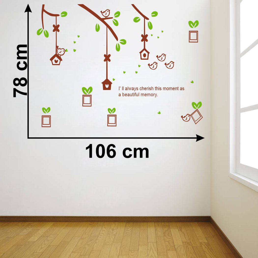 Homexa Decor | Branches With Flower Design wall Sticker Sticker (Size 106 x 78 cm)