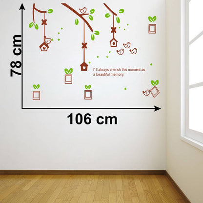 Homexa Decor | Branches With Flower Design wall Sticker Sticker (Size 106 x 78 cm)