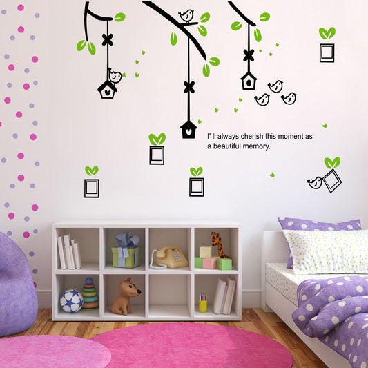 Homexa Decor | Branches With Flower Design wall Sticker Sticker (Size 106 x 78 cm)