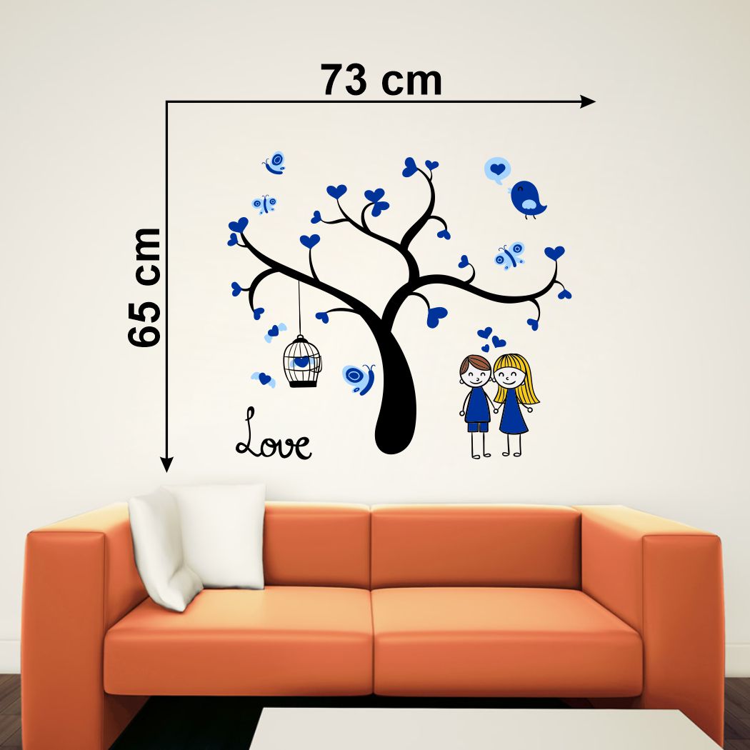 Homexa Decor | Tree With Couple Design wall Sticker Sticker (Size 73 x 65 cm)