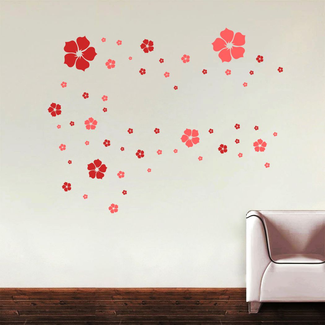 Homexa Decor | Flower Pattern Design Wall Sticker (Size 152 x 120 cm)