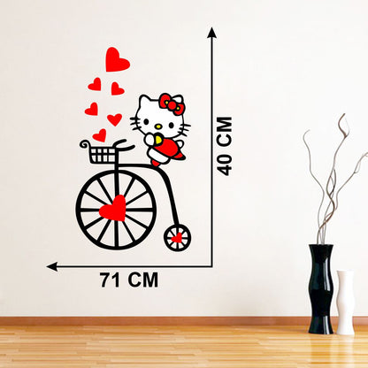 Homexa Decor | Cat and Bicycle With Heart Wall Sticker (Size 71 x 40 cm) (Copy)