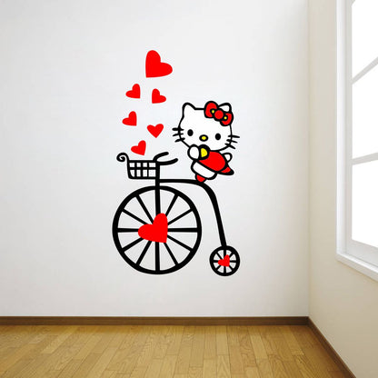 Homexa Decor | Cat and Bicycle With Heart Wall Sticker (Size 71 x 40 cm) (Copy)