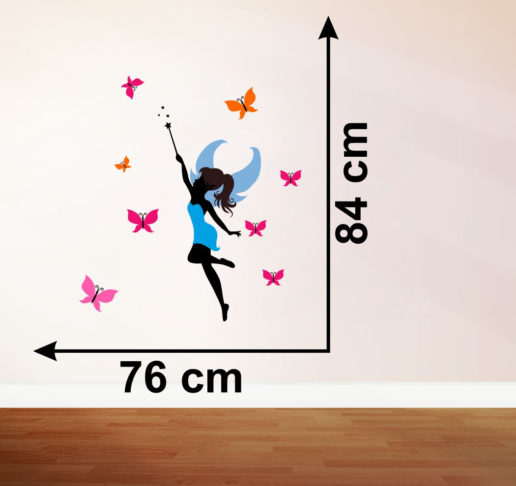 Homexa Decor | Angel With Butterfly Wall Sticker (Size 76 x 84 cm)