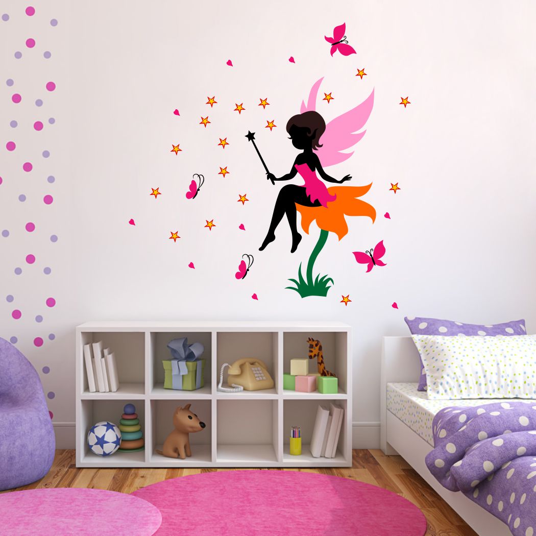 Homexa Decor | Angel With Butterfly Wall Sticker (Size 87 x 88 cm)