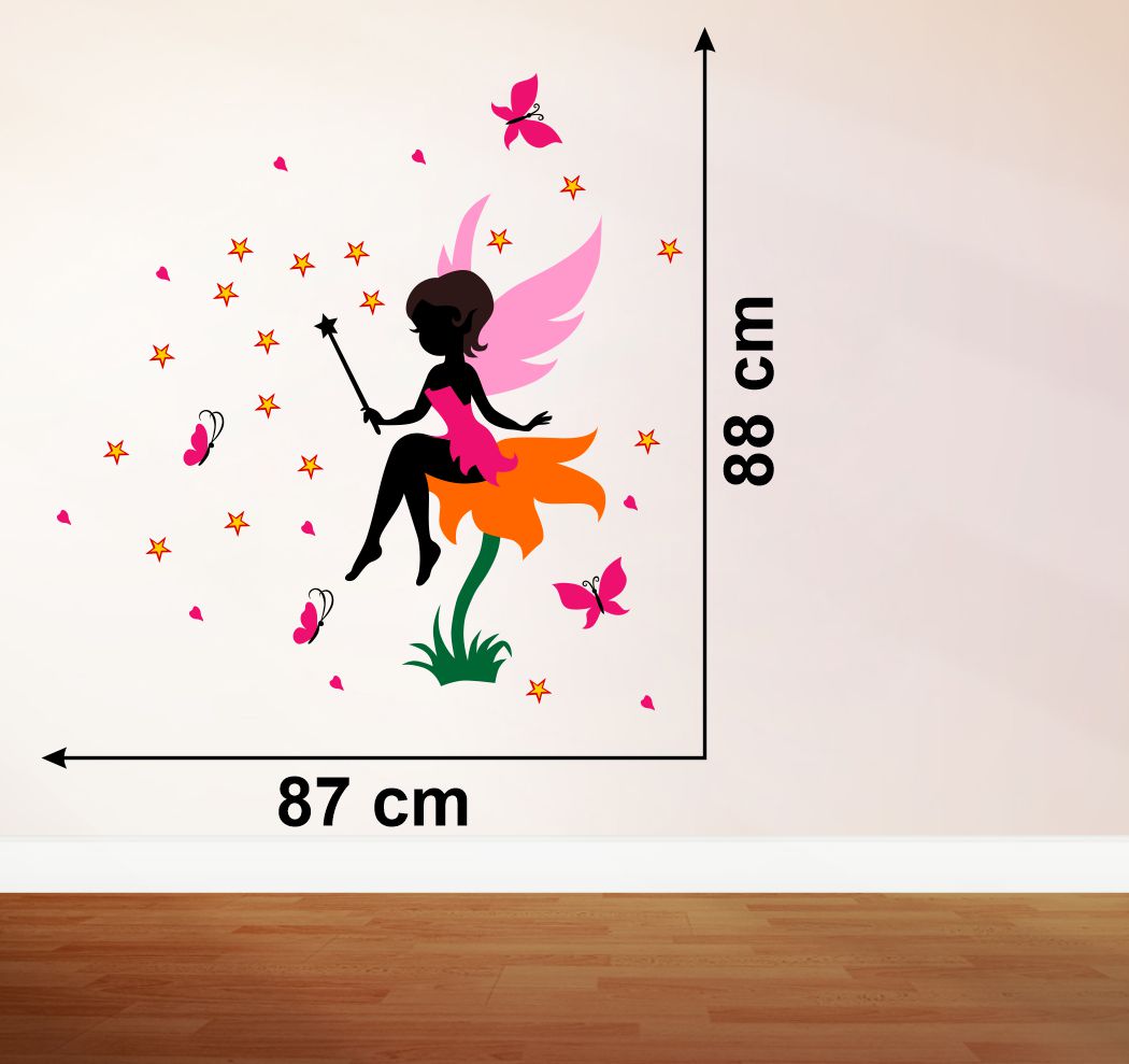 Homexa Decor | Angel With Butterfly Wall Sticker (Size 87 x 88 cm)