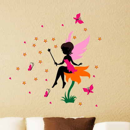 Homexa Decor | Angel With Butterfly Wall Sticker (Size 87 x 88 cm)