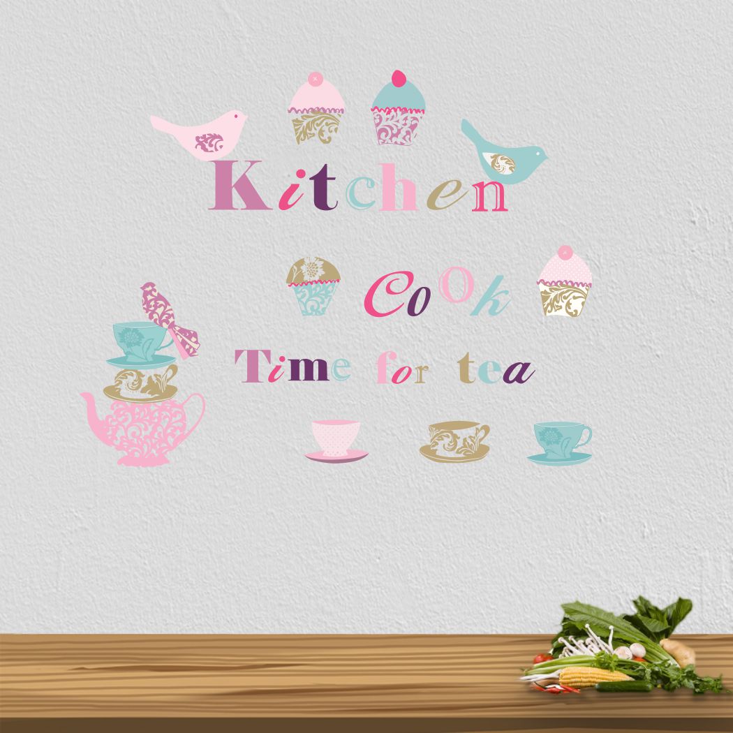 Homexa Decor | Kitchen Cook Time For Tea Kitchen Sticker (Size 91 x 70 cm)