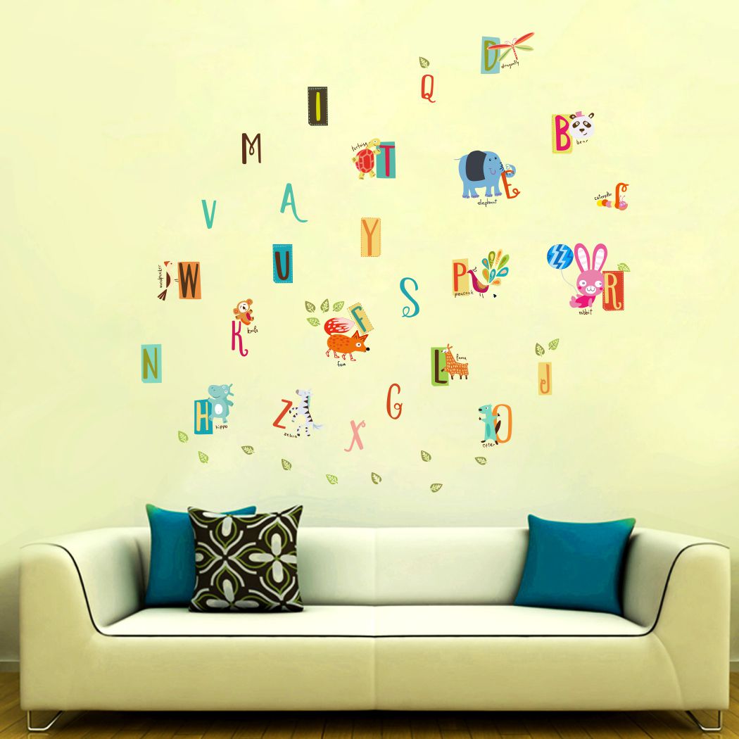 Homexa Decor | Alphabets Design Wall Sticker (Size 83 x 78 cm)