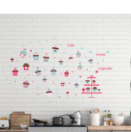 Homexa Decor | Cupcake DesignKitchen Sticker (Size 137 x 80 cm)