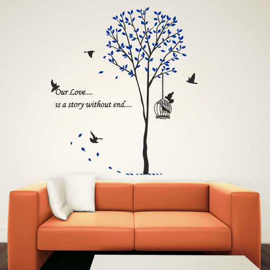 Homexa Decor | Tree With Leaf Design Wall Sticker (Size 68 x 78 cm)