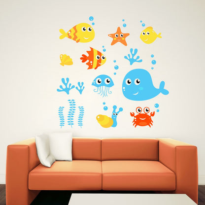 Homexa Decor | Sea Animal Design Wall Sticker (Size 69 x 69 cm)