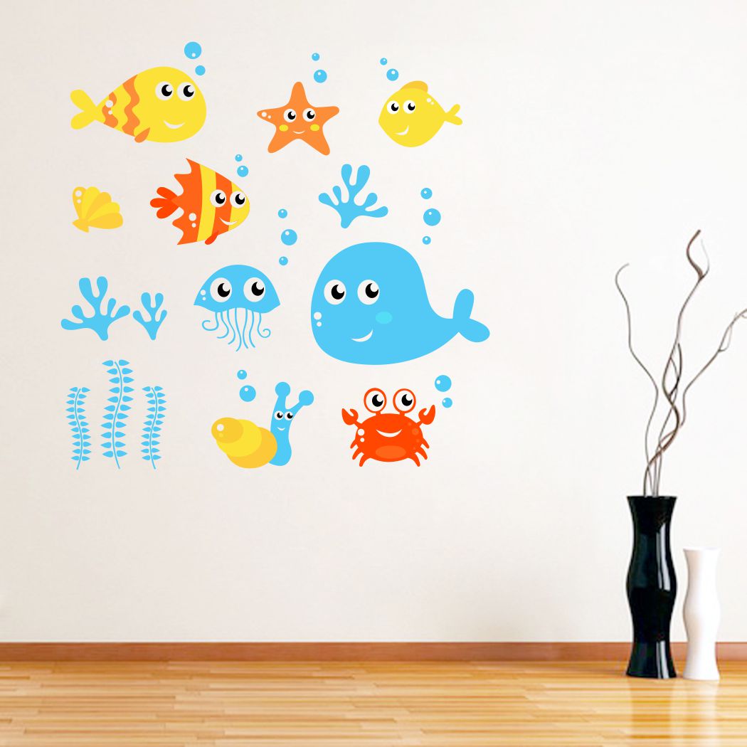 Homexa Decor | Sea Animal Design Wall Sticker (Size 69 x 69 cm)