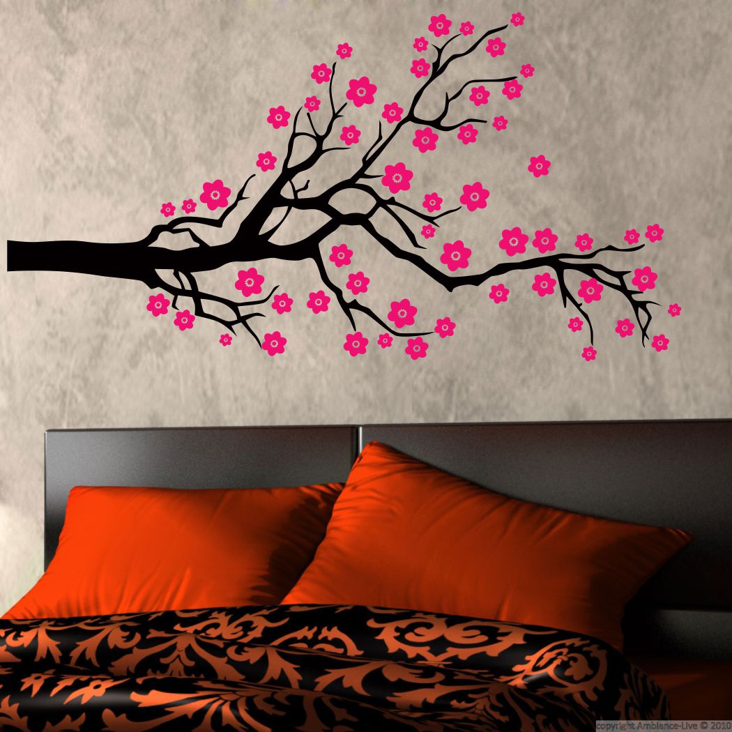 Homexa Decor | Branches With Flower Design Wall Sticker (Size 100 x 51 cm)