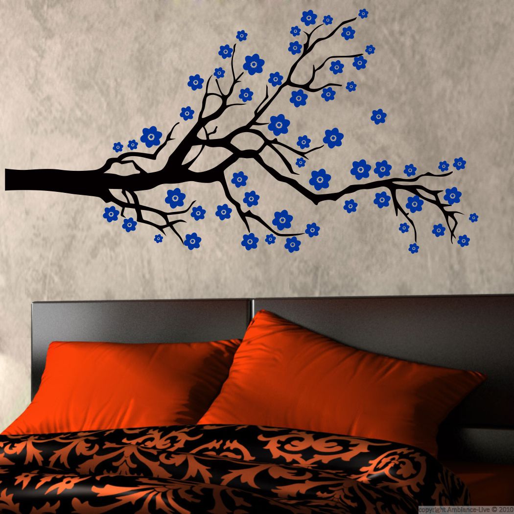 Homexa Decor | Branches With Flower Design Wall Sticker (Size 100 x 51 cm)