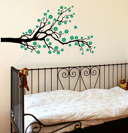 Homexa Decor | Branches With Flower Design Wall Sticker (Size 100 x 51 cm)