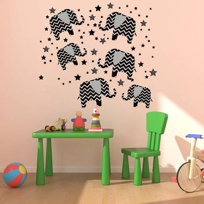 Homexa Decor | Elephants design Wall Sticker (Size 72 x 64 cm)