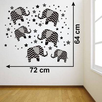 Homexa Decor | Elephants design Wall Sticker (Size 72 x 64 cm)