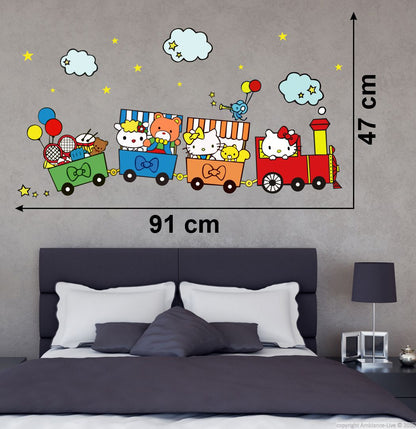 Homexa Decor | Kids Train With Animal Wall Sticker (Size 91 x 47 cm)