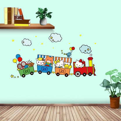 Homexa Decor | Kids Train With Animal Wall Sticker (Size 91 x 47 cm)