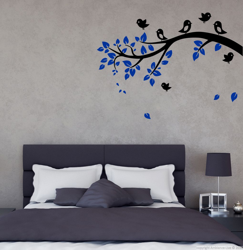 Homexa Decor | Branches With Birds and Leaf Design Wall Sticker (Size 90 x 65 cm)