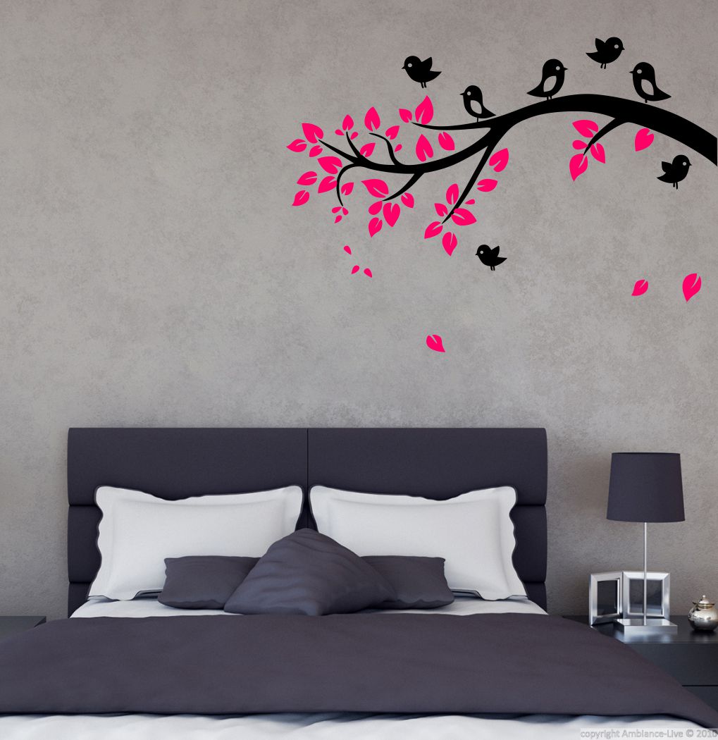 Homexa Decor | Branches With Birds and Leaf Design Wall Sticker (Size 90 x 65 cm)