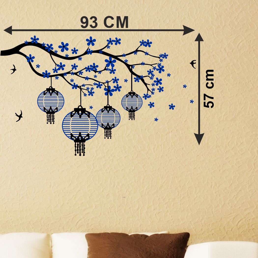 Homexa Decor | Branches With Birds and Leaf Design Wall Sticker (Size 93 x 57 cm)