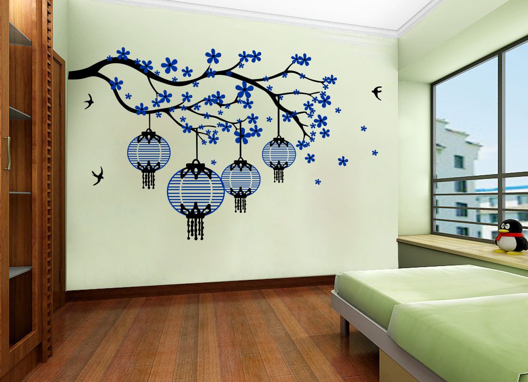 Homexa Decor | Branches With Birds and Leaf Design Wall Sticker (Size 93 x 57 cm)