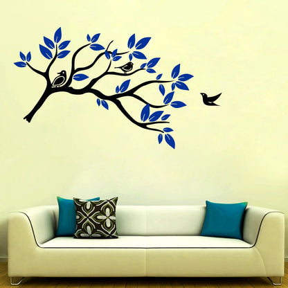 Homexa Decor | Tree With Leaf and Birds  Wall Sticker (Size 148 x 87 cm)