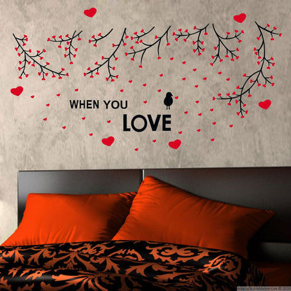 Homexa Decor | Branches With Heart Design Wall Sticker (Size 124 x 65 cm)