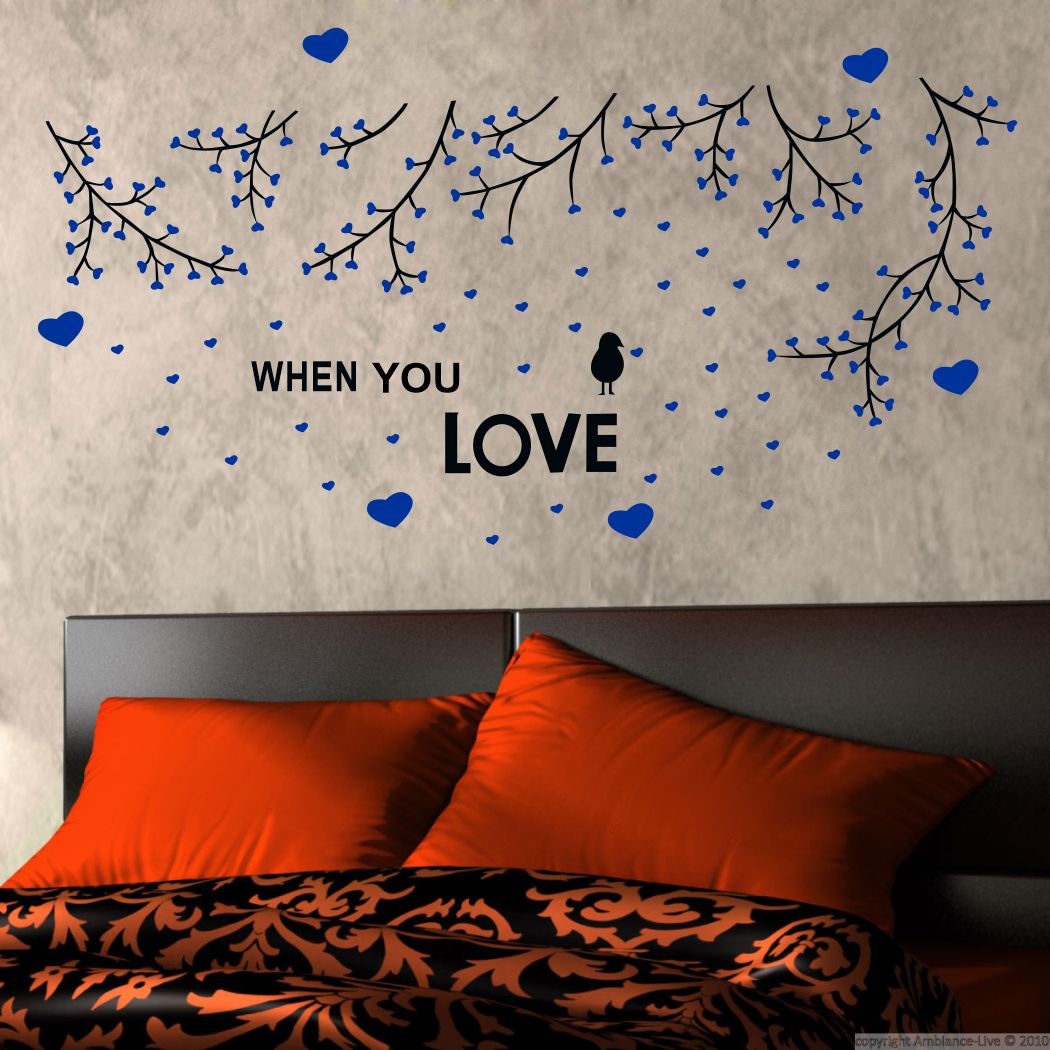 Homexa Decor | Branches With Heart Design Wall Sticker (Size 124 x 65 cm)