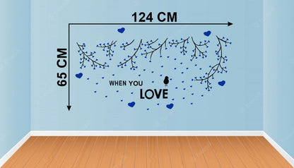 Homexa Decor | Branches With Heart Design Wall Sticker (Size 124 x 65 cm)