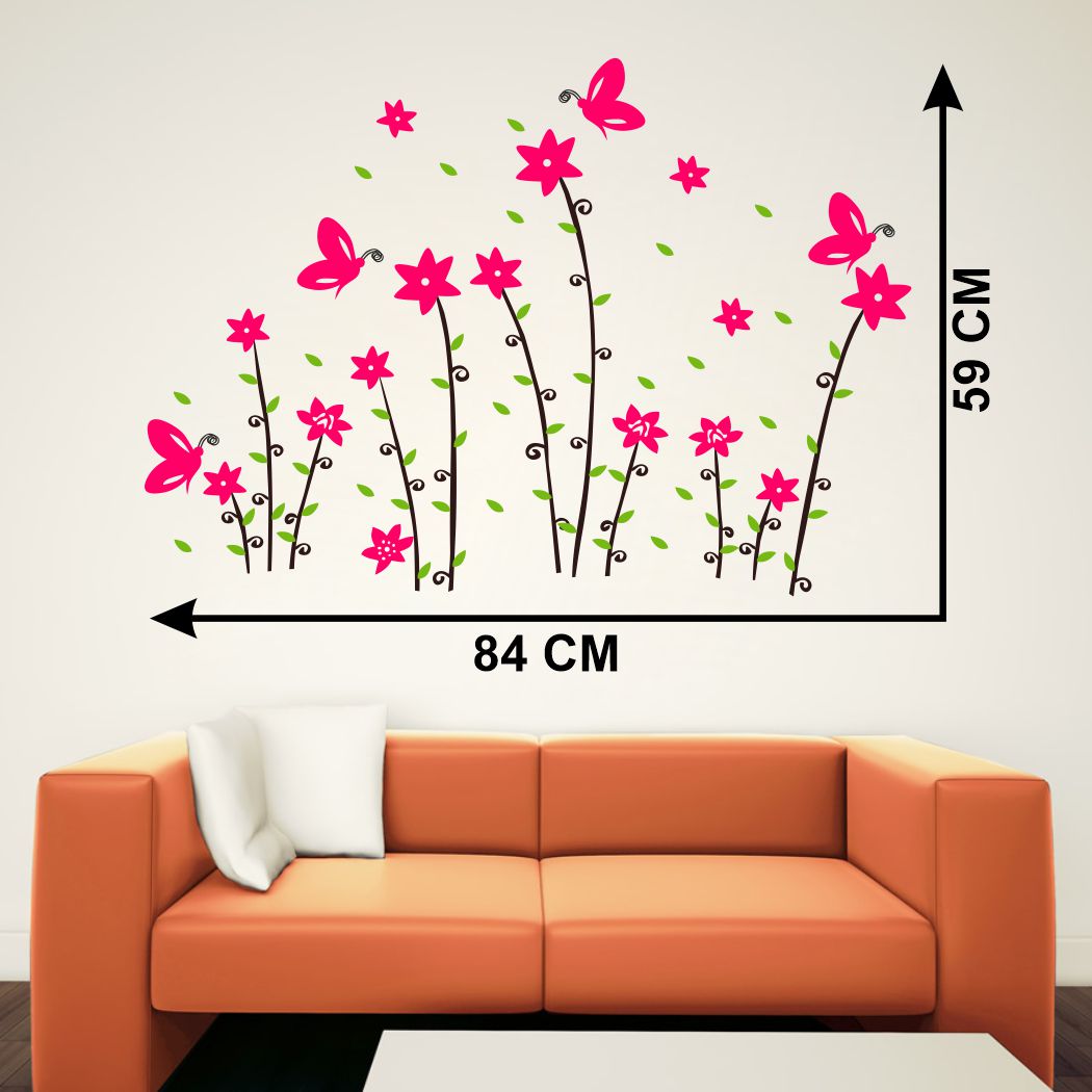 Homexa Decor | Flower and Botanical Design Wall Sticker (Size 84 x 59 cm)