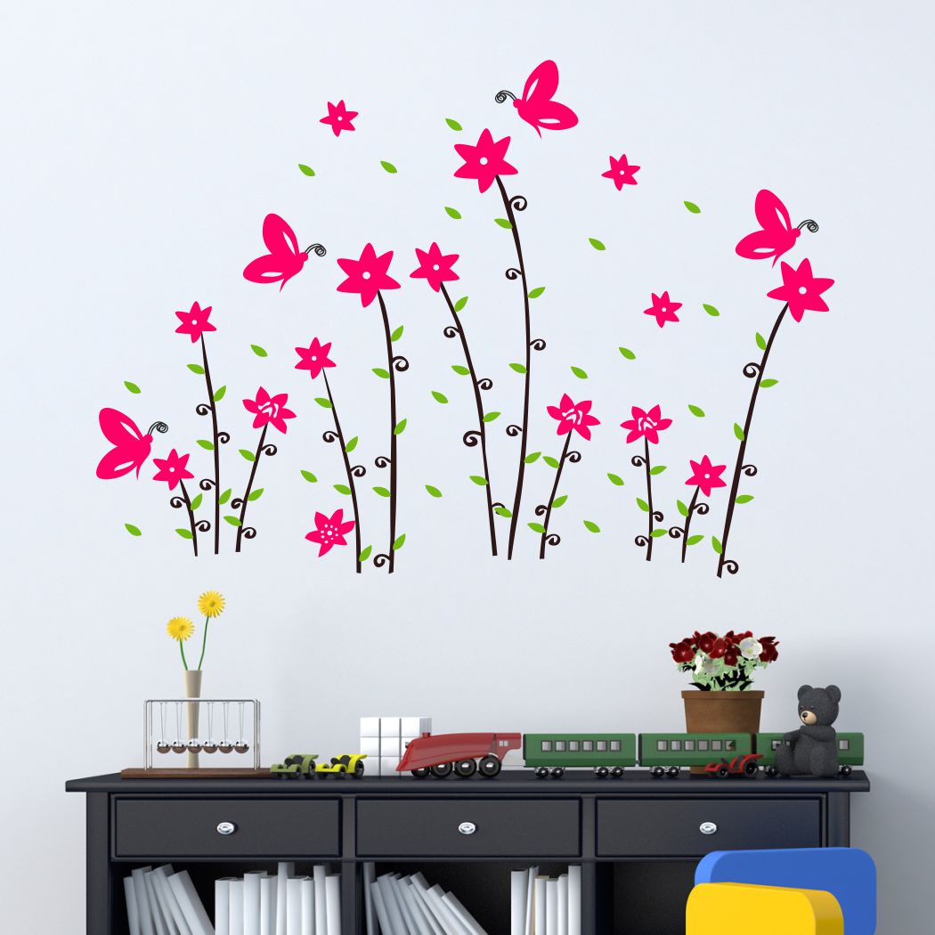 Homexa Decor | Flower and Botanical Design Wall Sticker (Size 84 x 59 cm)