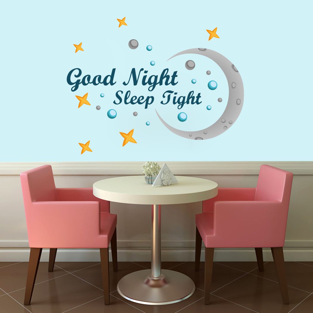 Homexa Decor | Good Night and Sleep Night Wall Sticker (Size 86 x 67 cm)