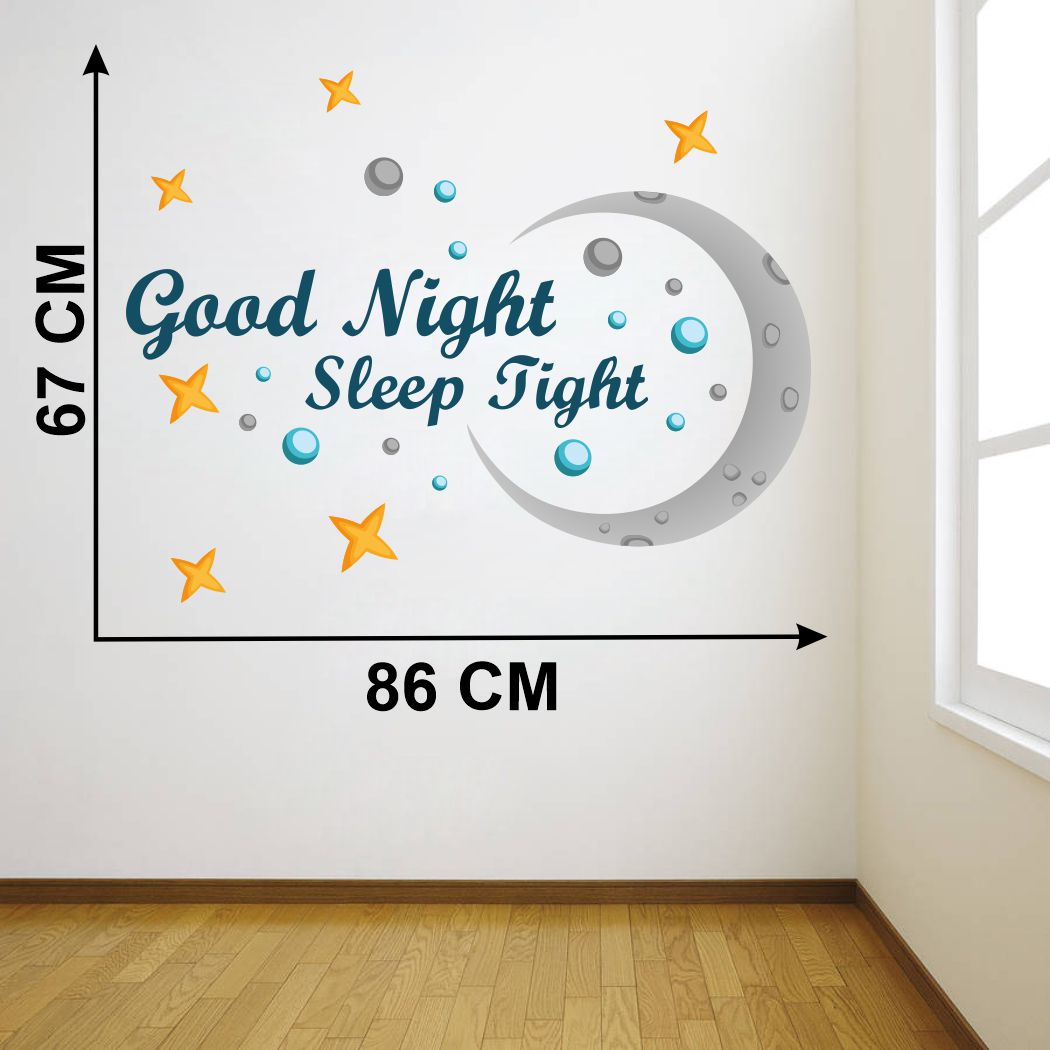 Homexa Decor | Good Night and Sleep Night Wall Sticker (Size 86 x 67 cm)