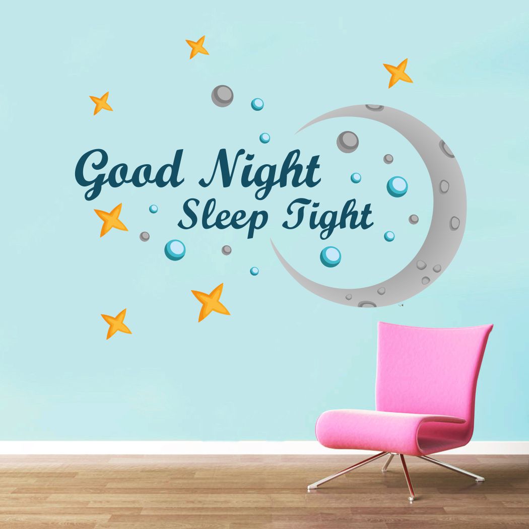 Homexa Decor | Good Night and Sleep Night Wall Sticker (Size 86 x 67 cm)