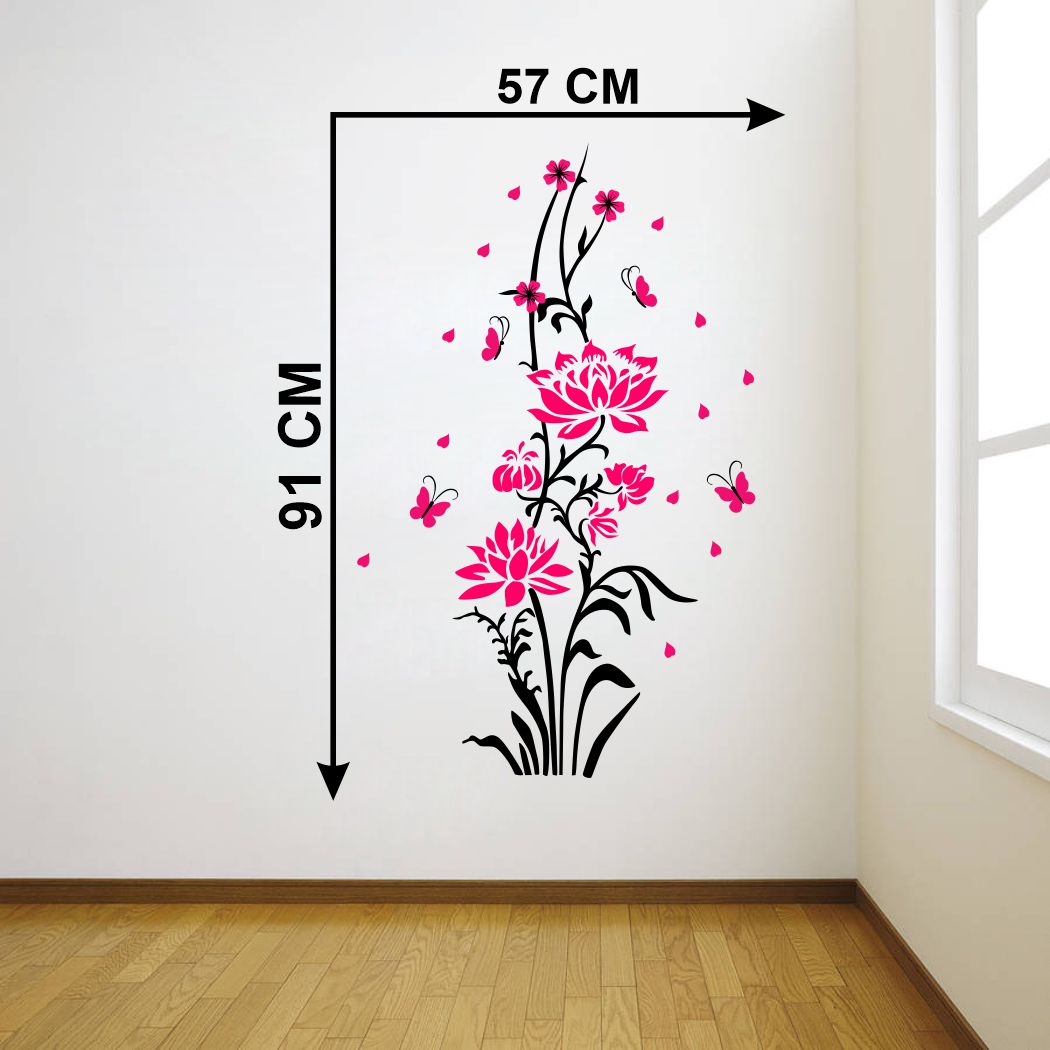 Homexa Decor | Flower and Botanical Design Wall Sticker (Size 91 x 57 cm)