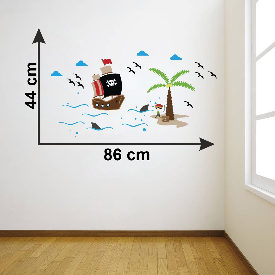 Homexa Decor | Pirates ship on sea Wall Sticker (Size 86 x 44 cm)