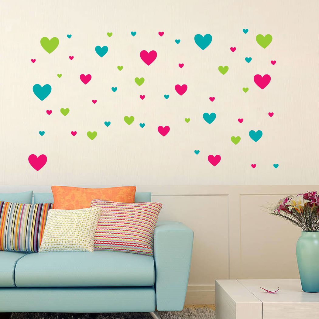 Homexa Decor | Heart Pattern Design Wall Sticker (Size 91 x 51 cm)