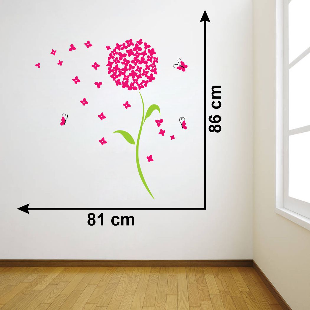 Homexa Decor | Flower and Botanical Design Wall Sticker (Size 81 x 86 cm)