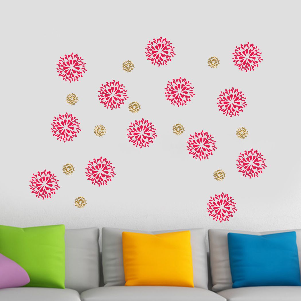 Homexa Decor | Flower Pattern Design Wall Sticker (Size 87 x 68  cm)