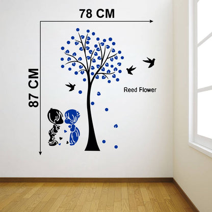 Homexa Decor | Tree - Leaf - Birds - Baby couple Design Wall Sticker (Size 78 x 87 cm)