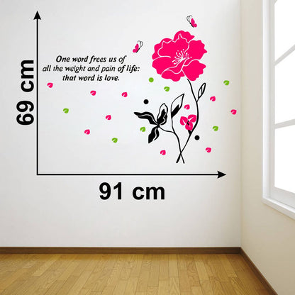 Homexa Decor | Flower and Leaf Design Wall Sticker (Size 91 x 69 cm)