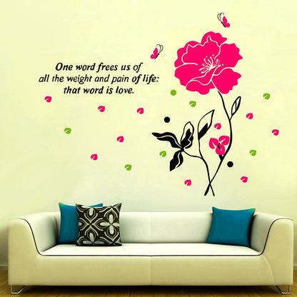 Homexa Decor | Flower and Leaf Design Wall Sticker (Size 91 x 69 cm)