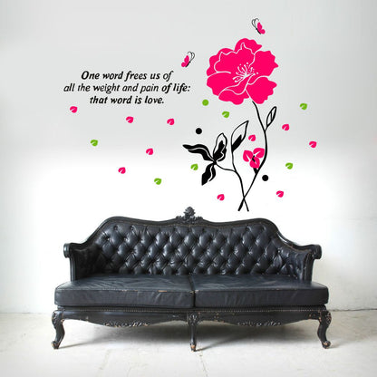 Homexa Decor | Flower and Leaf Design Wall Sticker (Size 91 x 69 cm)