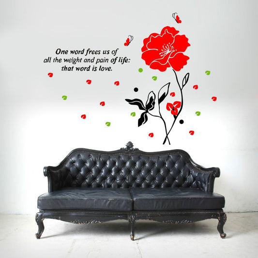 Homexa Decor | Flower and Leaf Design Wall Sticker (Size 91 x 69 cm)