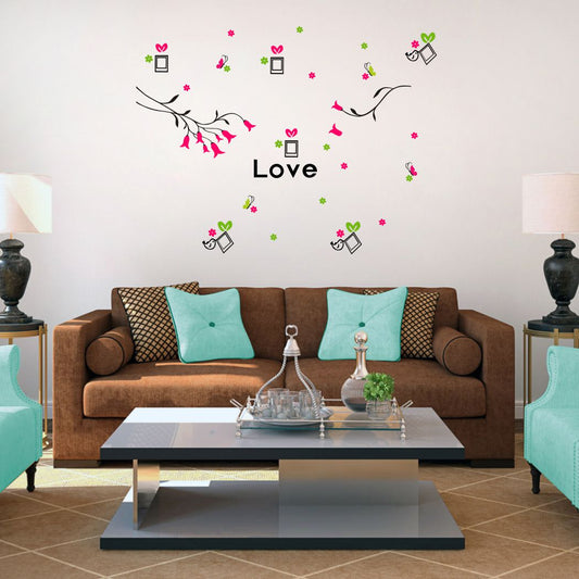 Homexa Decor | Flower and Birds Design Wall Sticker (Size 133 x 101 cm)