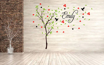 Homexa Decor | Tree With Leaf and Birds Wall Sticker (Size 122*94 cm)